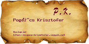 Pogács Krisztofer névjegykártya