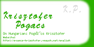 krisztofer pogacs business card